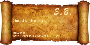 Smidt Bernát névjegykártya
